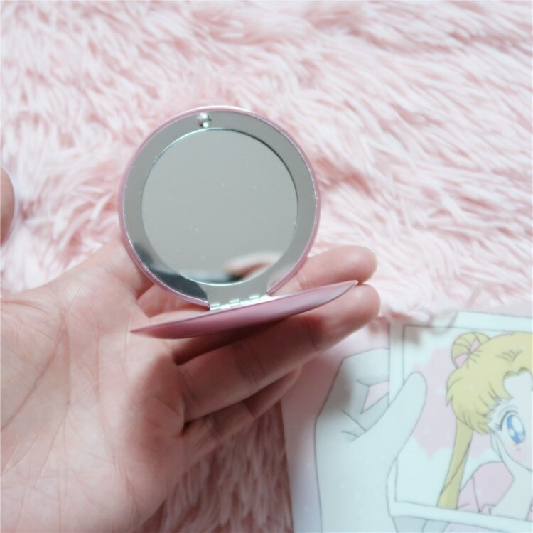 1 stk makeup spejl bærbart krystal stjerne makeup spejl foldbart dobbelt spejl til badeværelse soveværelse rejse skønhedsværktøj