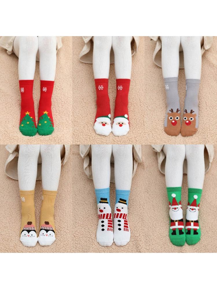 Neue 6 Pairs Weihnachten Kinder Strümpfe Mittel Rohr Kinder Weihnachten Winter Warm Sox Socken