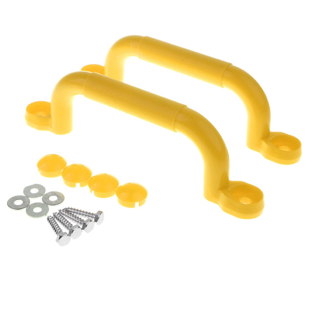 4 Kleuren 2 Stuks Kinderen Speeltuin Anti-Slip Handgrepen W/Bevestigingen Kits Swing: Yellow