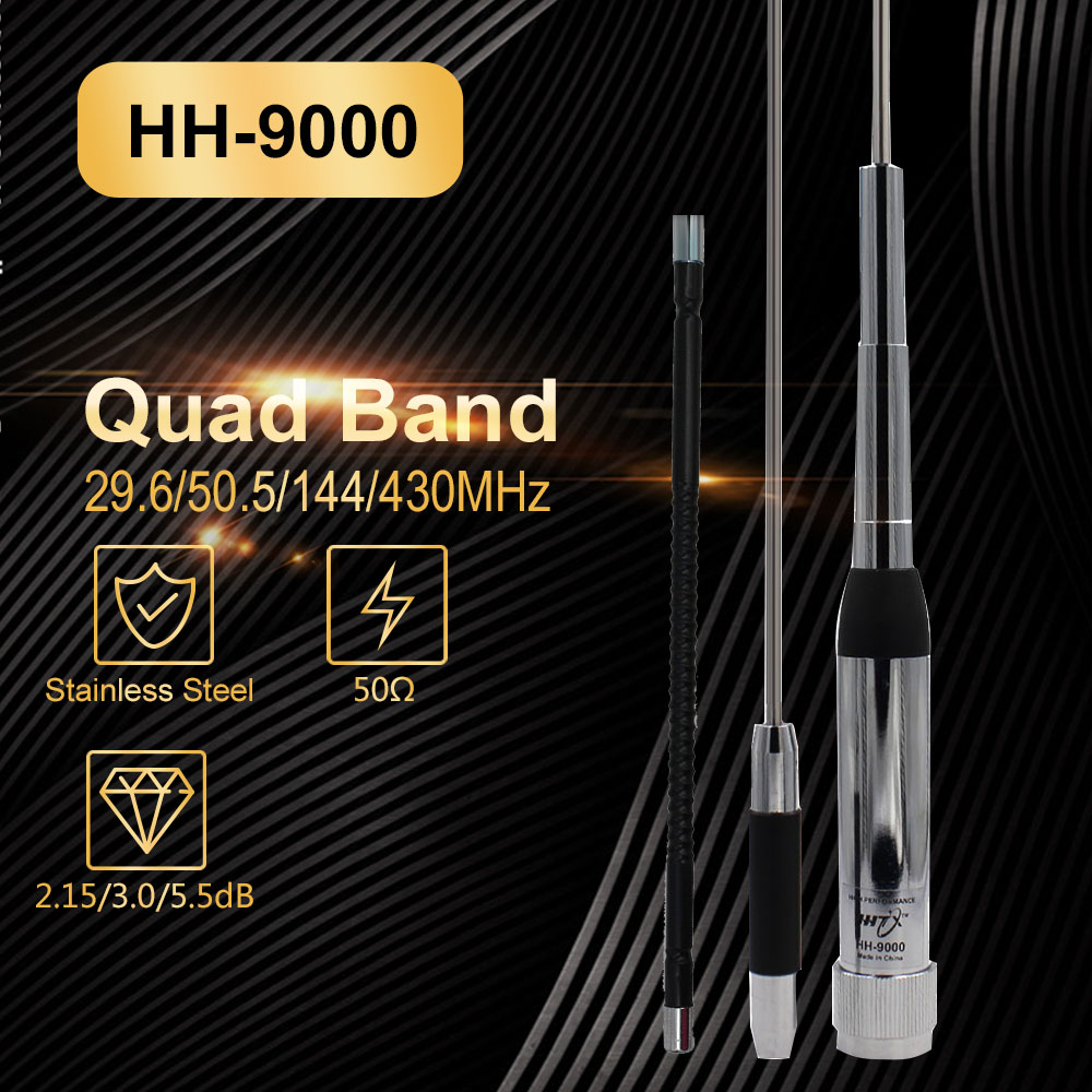 Quad band walkie talkie antenne hh -9000 29.6/50.5/144/430 mhz til tyt th -9800 mobilradio