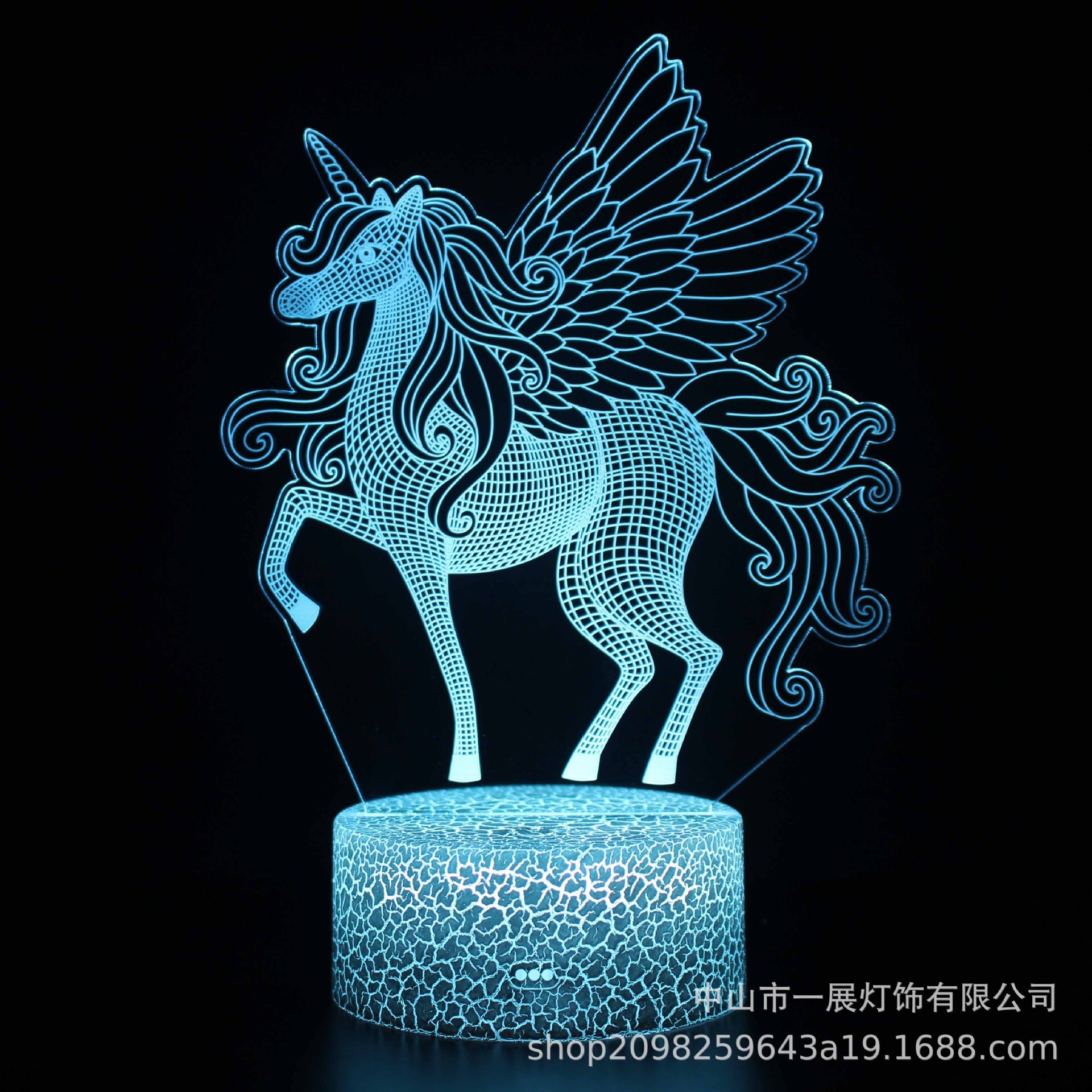 Eenhoorn Serie Kleurrijke Creatieve Diermodel Paard 3D Licht Led Klein Nachtlampje Tafellamp Visuele Licht: 8