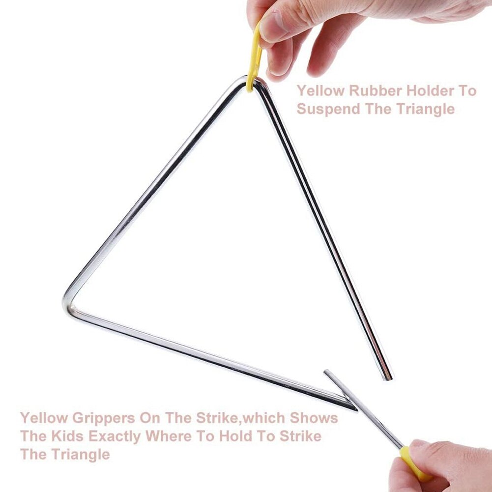 6 Pack Instrument Set Triple-cornered Holder Hand Percussion Instrument, 6 Size (4Inch 5Inch 6Inch 7Inch 8Inch 9Inch)