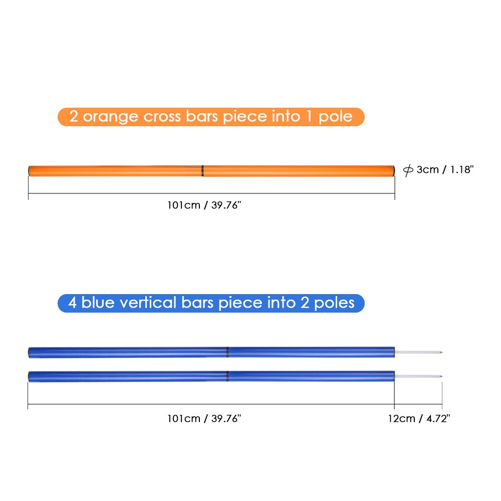 Outdoor Pet Dog Agility Sports Games Training Equipment Dogs Jump Hurdle Activity Agility Exercise Pole Set with Carrying Case