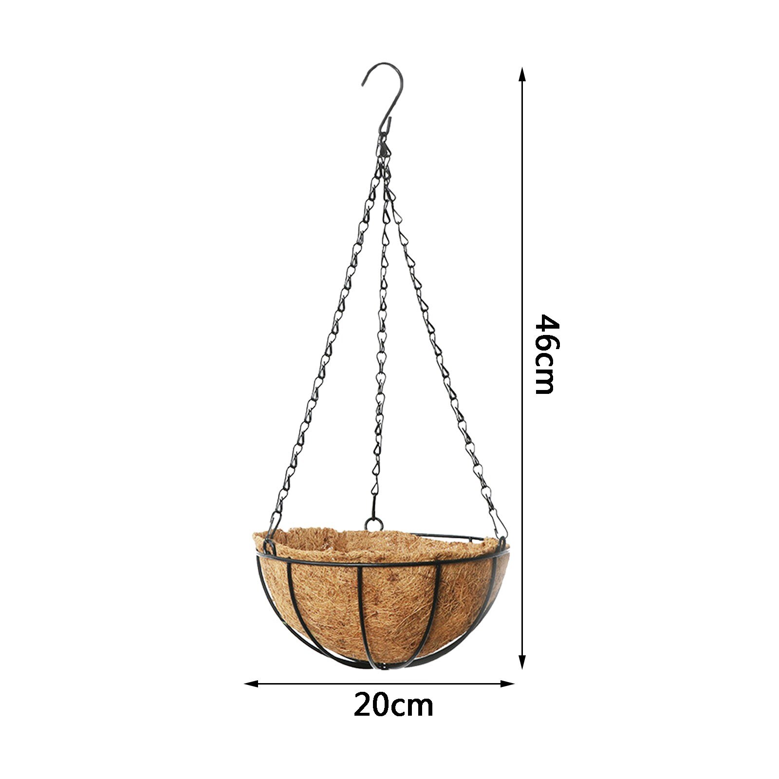 Panier suspendu pour plantes, support pour pot de fleurs, corde de levage, crochet de suspension, décoration de jardin de maison: A