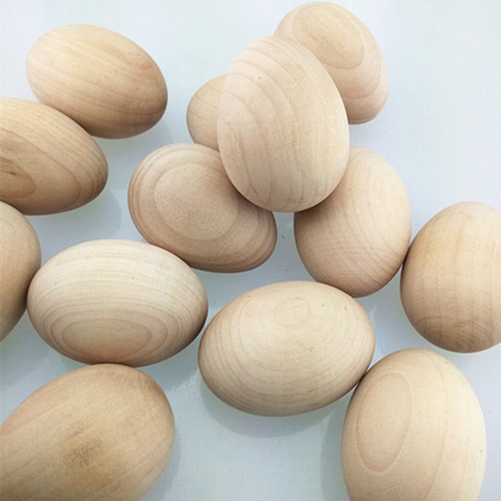 10 stück holzeier für ostern, bastelarbeiten und dekoration, kinderspielküche