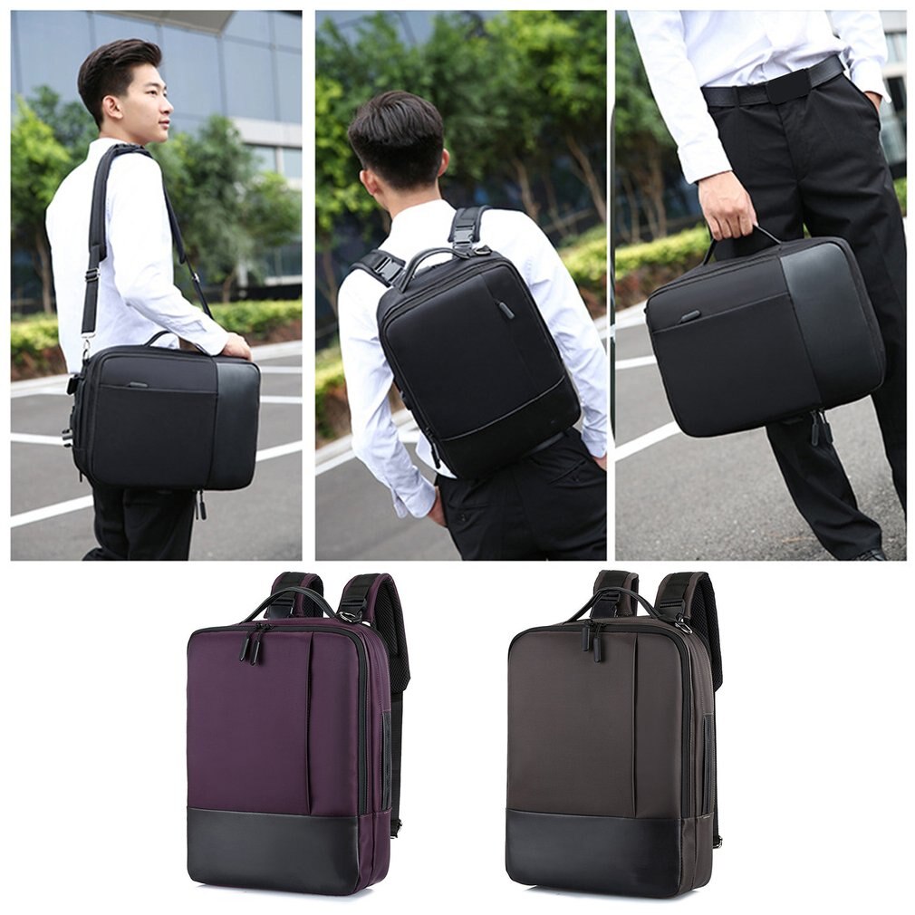 Usb masculino mochila computador de negócios mochila multi-função anti-roubo usb mochila poliéster resistente à água