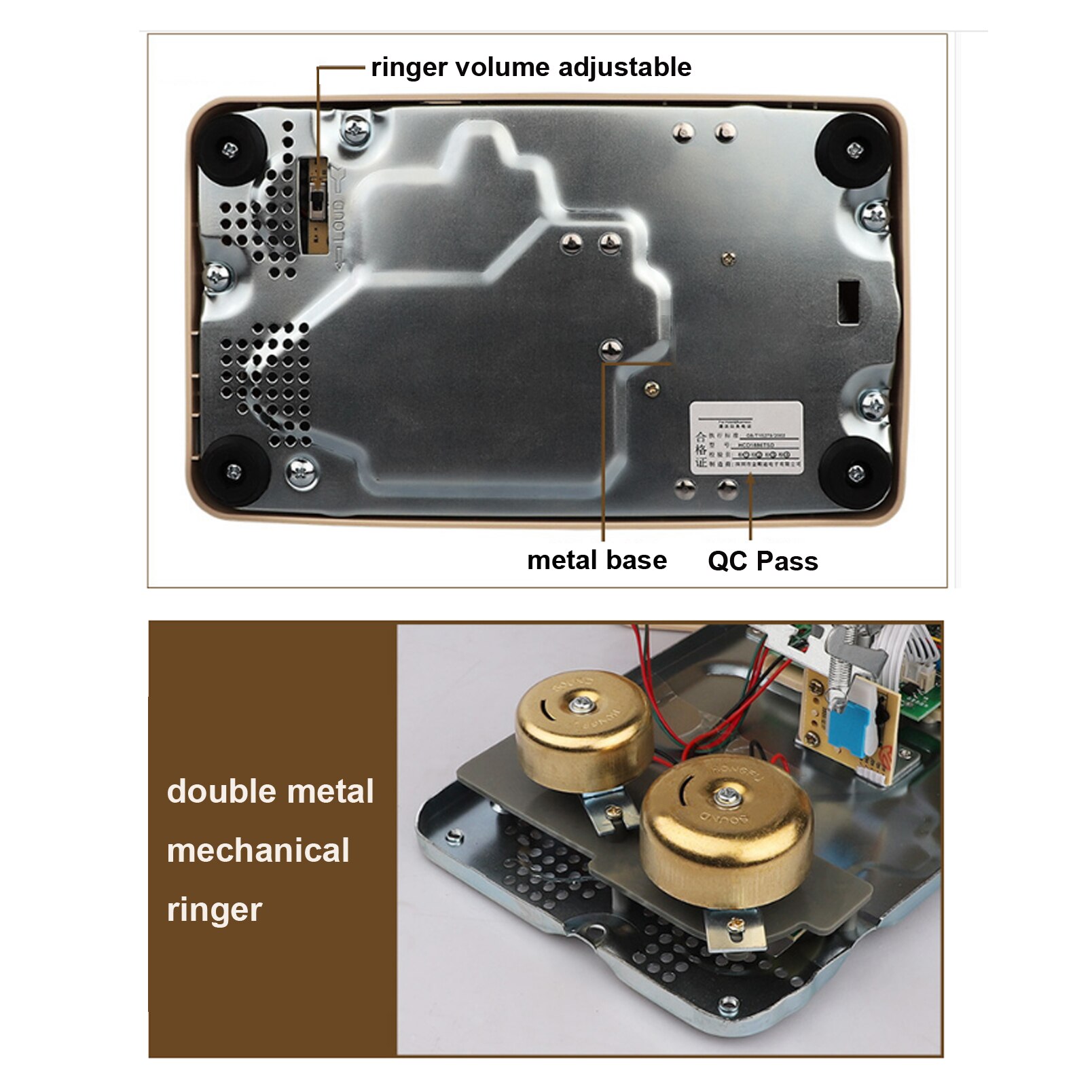 Black Landline Phones with Loud Ring for Home Office Hotel School Corded Single Line Heavy Desktop Basic Telephone for Seniors