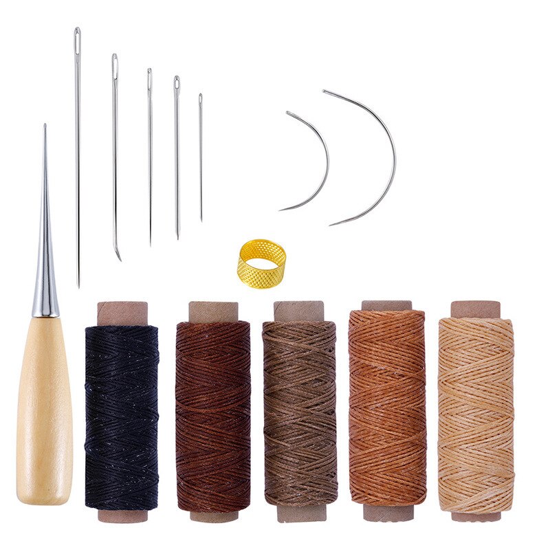 Kit d'outils en cuir | Outil d'artisanat du cuir, cousu à la main, accessoires de couture pratiques, costume en cuir pour le bricolage, ensemble de couture
