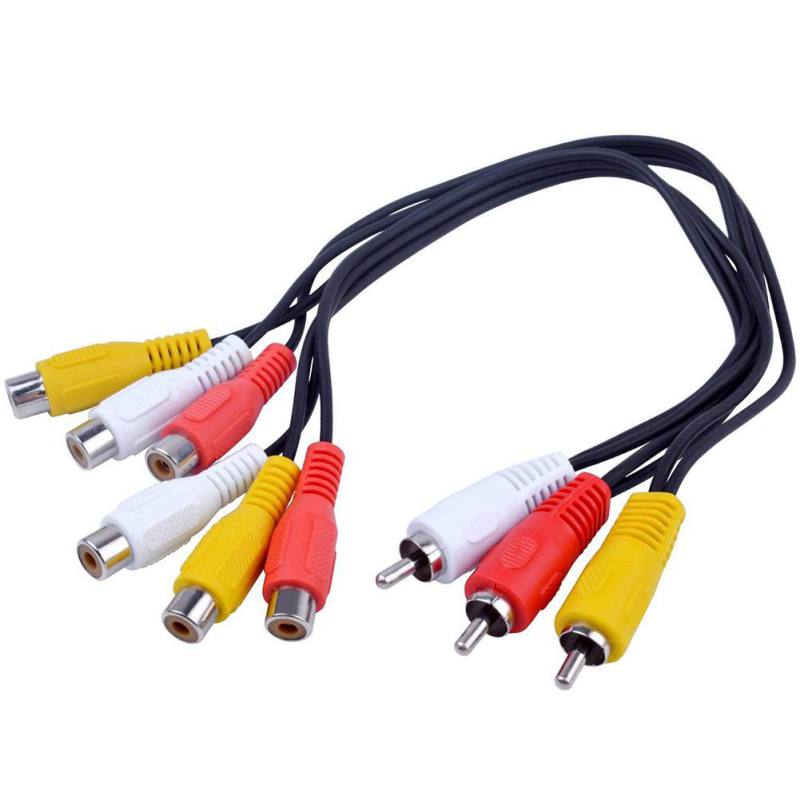 24 cm 3 RCA Stecker auf 6 Cinch-buchse Stecker Audio Video AV Kabel Adapter RCA Jack Splitter Kabel Verlängerung AV Kabel Für TV DVD