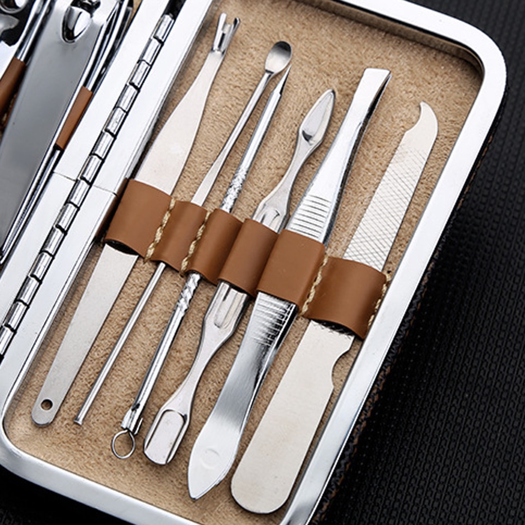 Manicure set 10 pcs/set stainless steel universal home office manicure set nail clipper tool