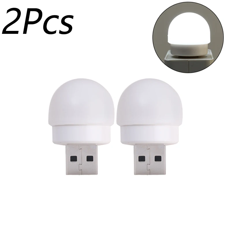 1-8Pcs USB Stecker Lampe Kleine Mini Buch Lampen LED Nachtlicht Computer Mobile Power Lade LED augenschutz Runde Lesen Licht: WHITE