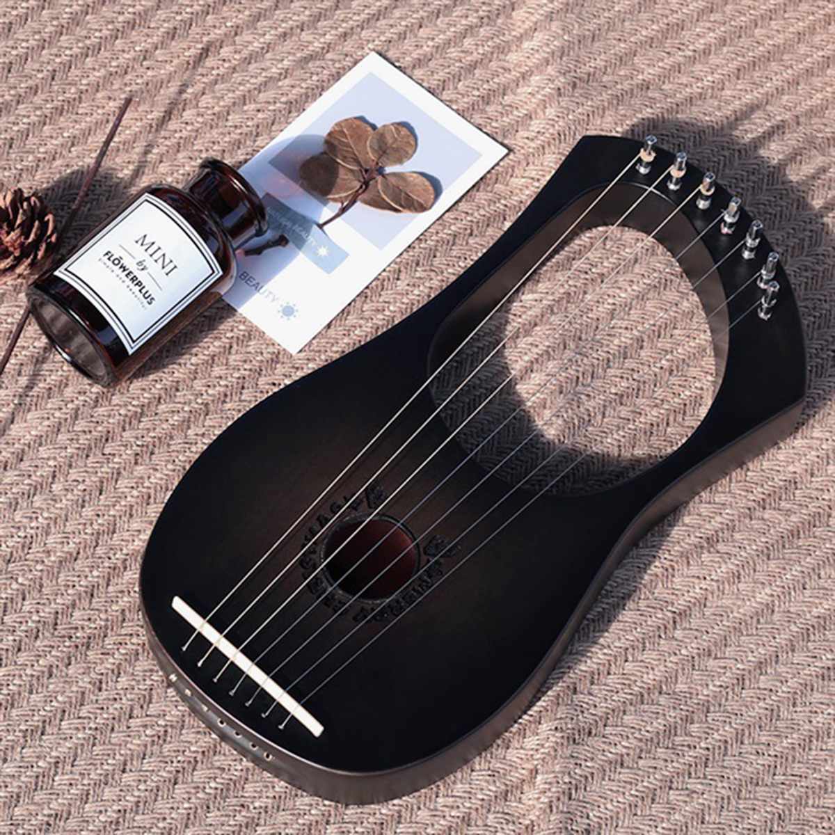 7 Schnur Holz Mahagoni Leier Harfe Saiten Musical Instrument mit aufsammeln stimmen Hammer Reinigung Tuch Harfe Instrument