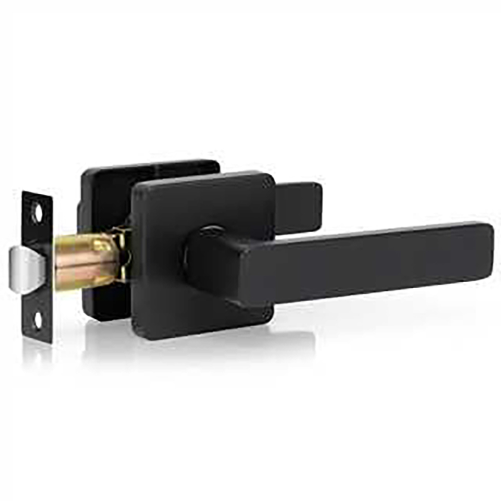 Golden Keyless Entry Door Knob - Heavy Duty, Reversible Square Privacy Lock for Bedroom & Bathroom: Gold