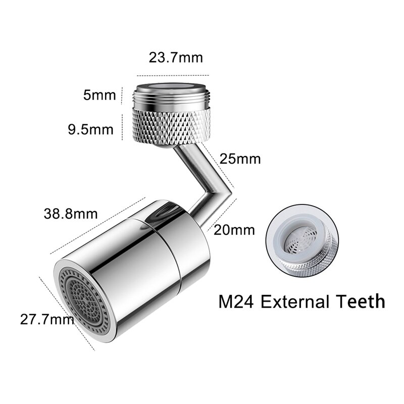 720° Universal Splash Filter Faucet Spray Head with Withdrawal Tool Movable Kitchen Tap Water Saving Nozzle Sprayer