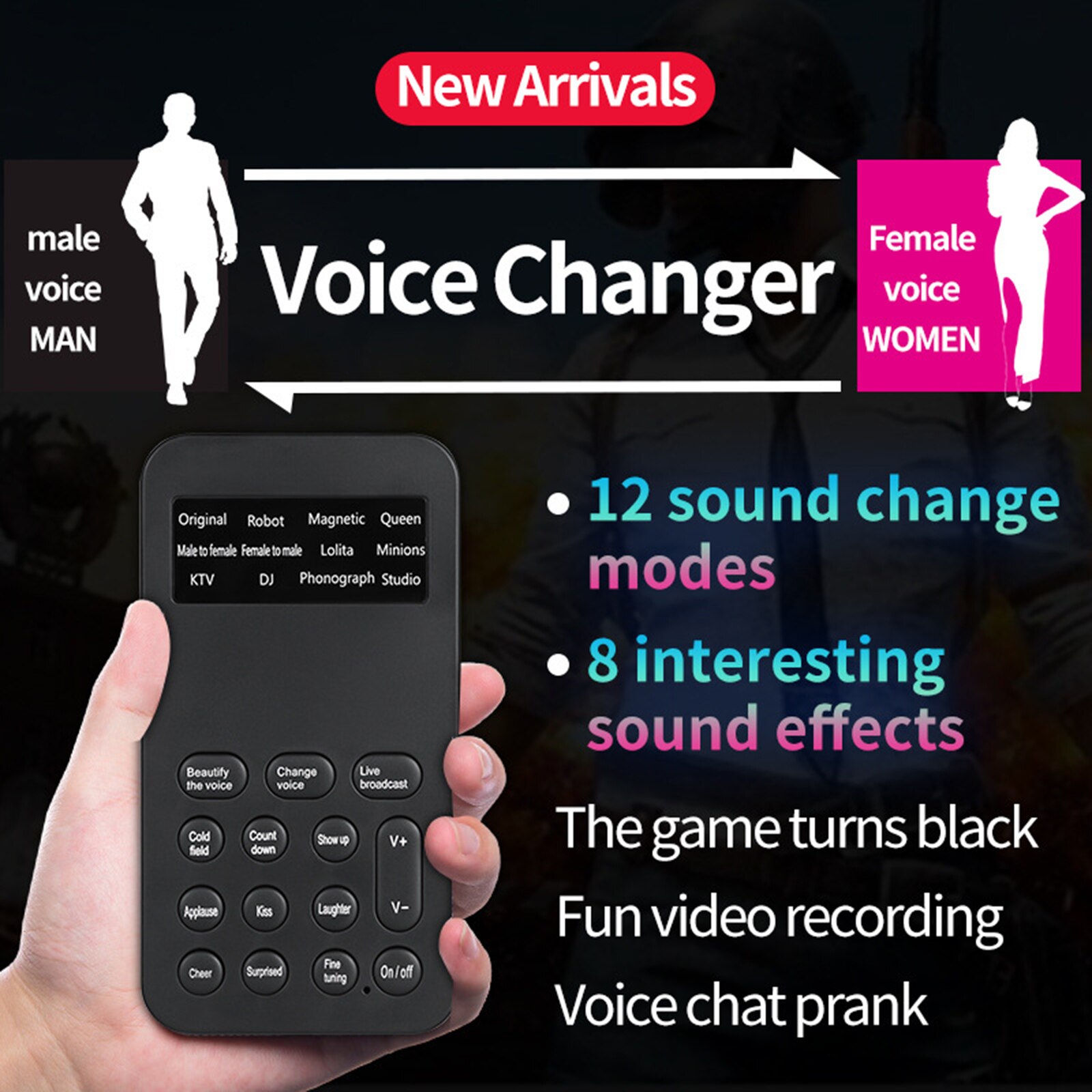 voice changer Sound Effects 12 Sound Change Modes For Mobile Phones Laptop Tablets Game Adapters Newest