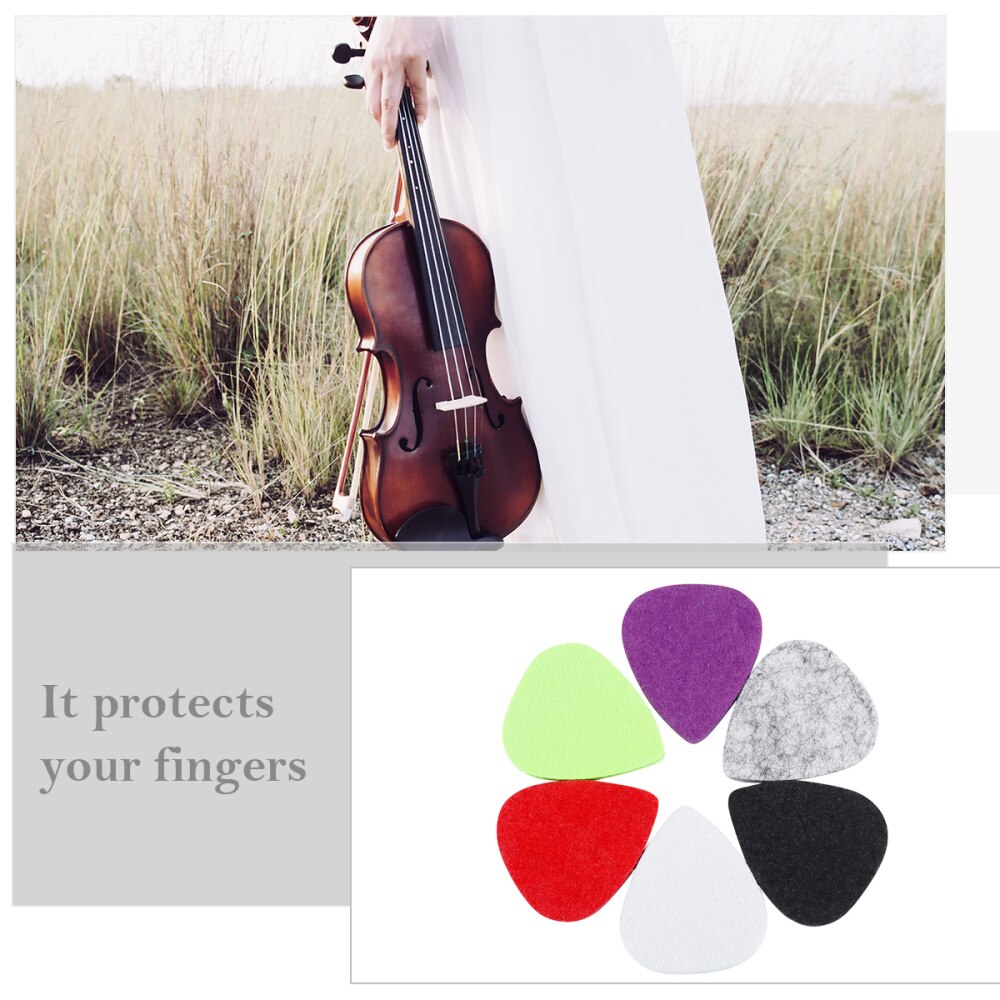 6Pcs Gitaar Plectrumwool Vilt Gitaar Pick Gitaar Accessoire Ukulele Plectrums