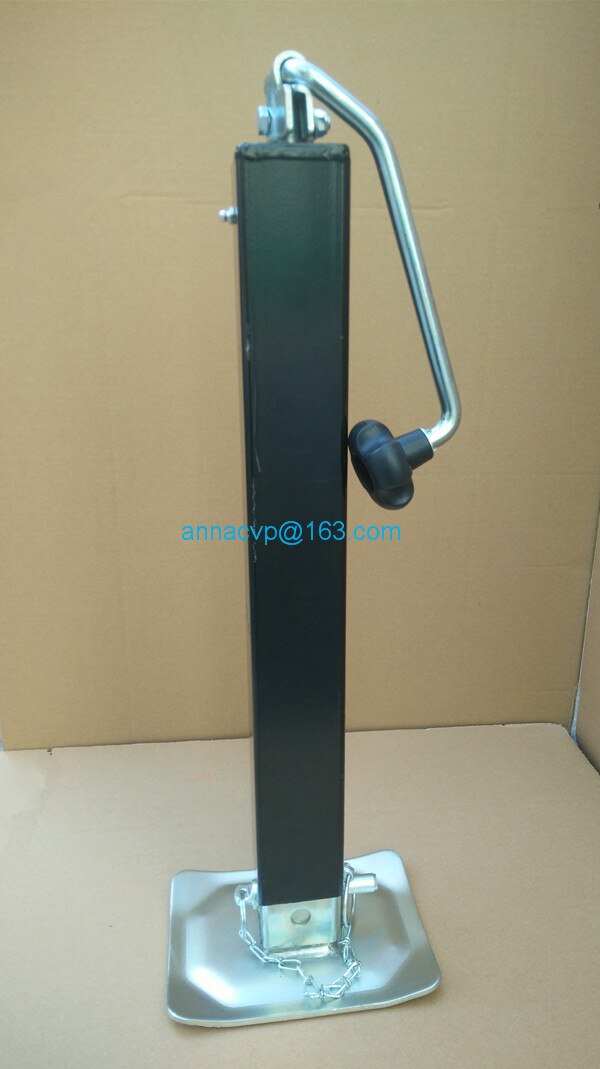 SQUARE TRAILER JACK W/ FOOTPLATE 8,000 lbs. ADJUST LEG TOPWIND - 15" LIFT trailer parts