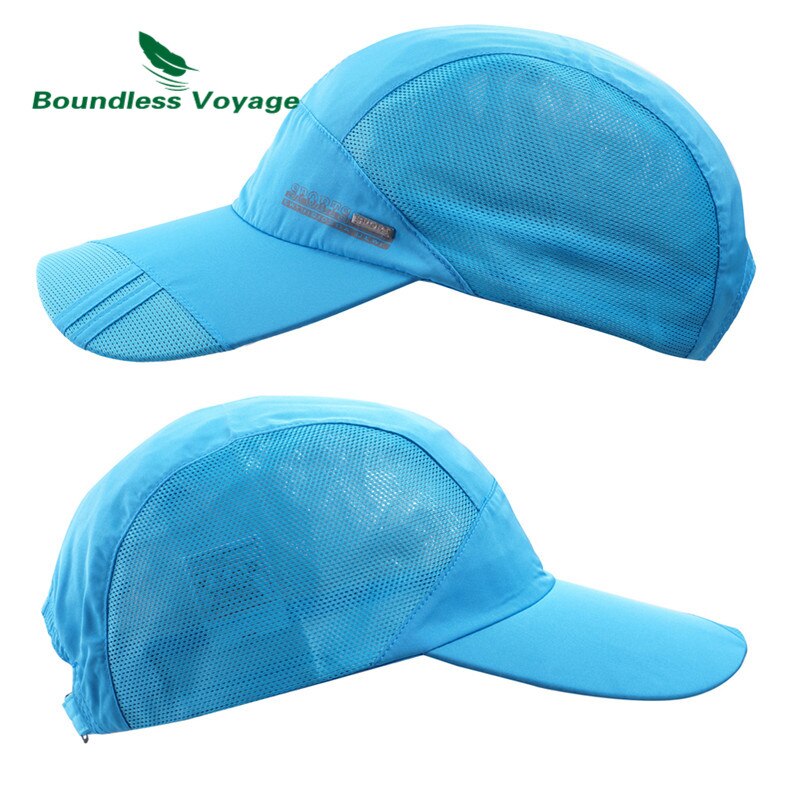 Grenzeloze Voyage Sneldrogende Sport Hoed Lichtgewicht Ademend Zacht Outdoor Run Cap Waterdichte Hoofddeksels BVH06: blue