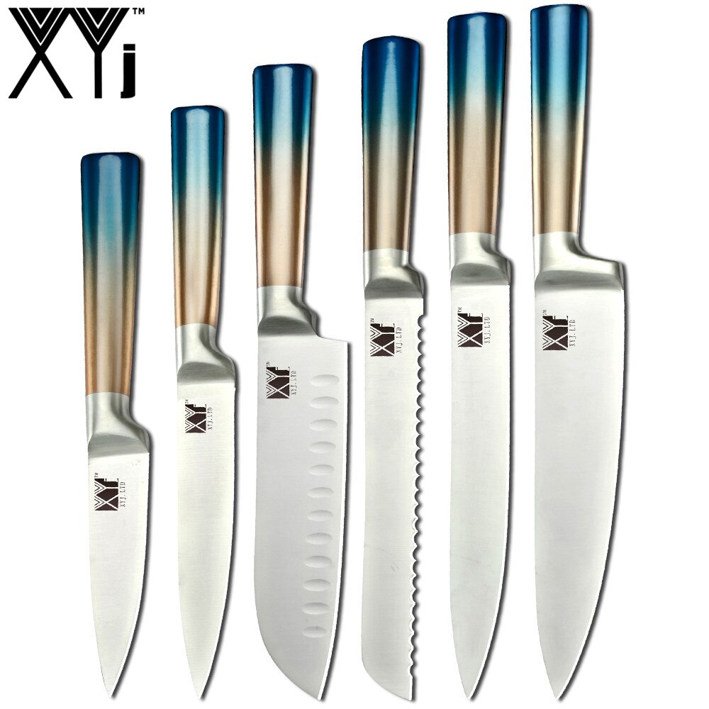 XYj 6 Piece Kitchen Knives Ultra Sharp Blade Chef Knife Set Kitchen Utility Paring Knives Cooking Accessories Knife Holder