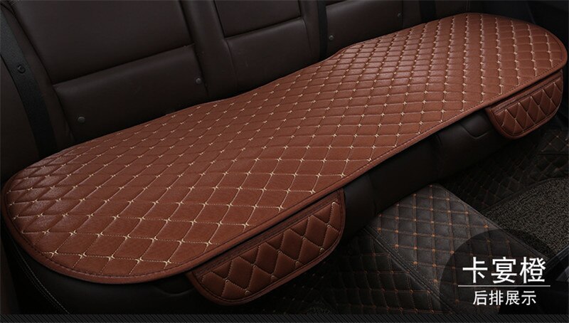 Fundas de lino para asiento de coche, Protector de tela de lino para asiento delantero y trasero, no deslizante, accesorios universales: Brown rear 1pc