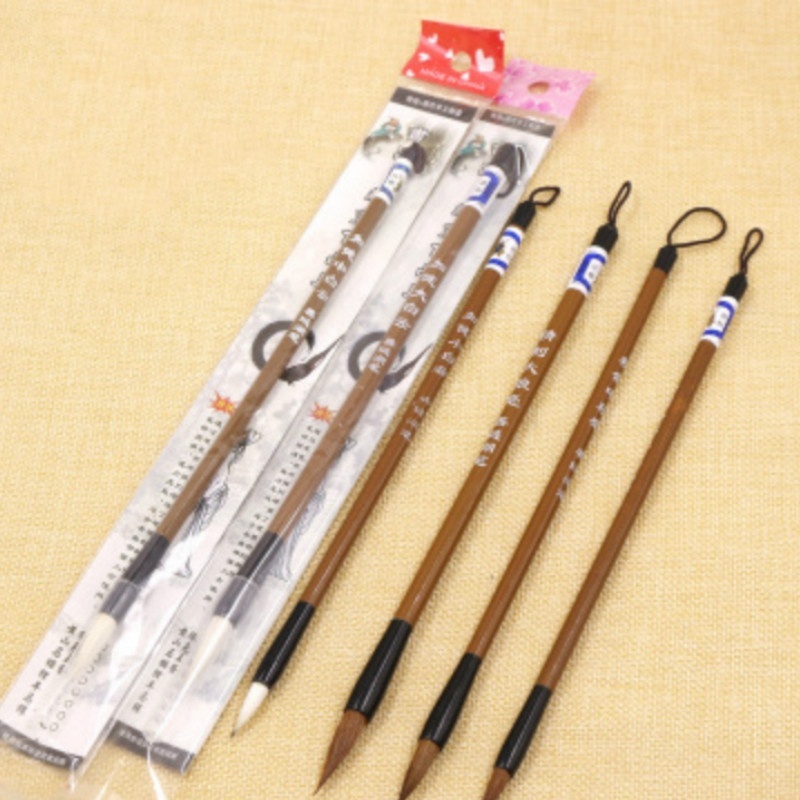Juego de pinceles de bambú para escritura, Set de 3 unidades de pinceles chinos tradicionales para caligrafía, práctica de pintura, Penholder, suministros de pintura china