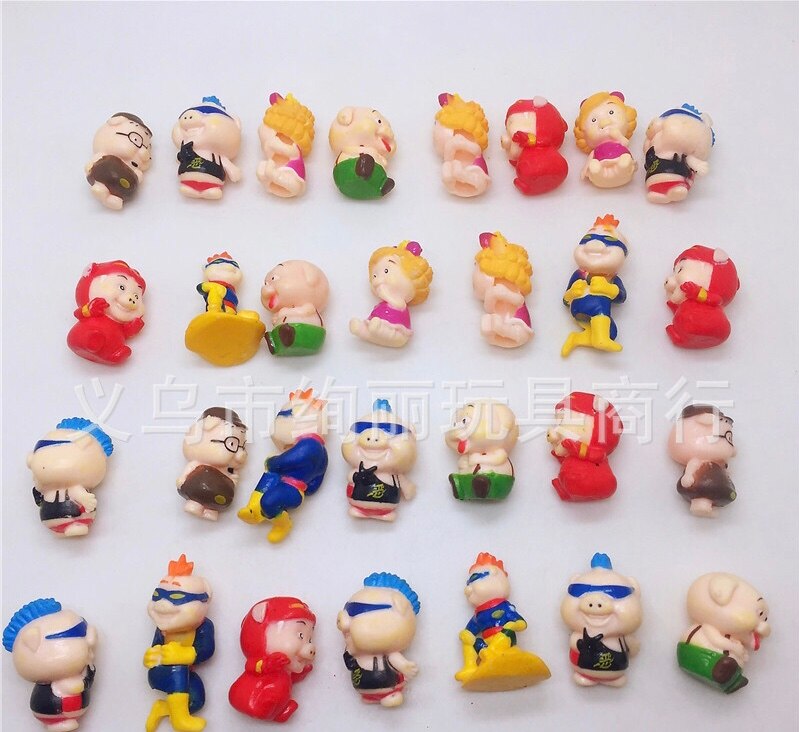 50 Pcs Cute Pig Toy Figures - Novelty Animal Figurines for Kids Birthday Party Decoration