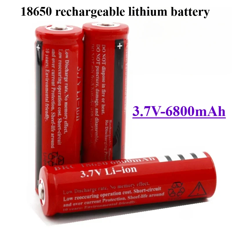 Batería de litio recargable 18650 de con 3,7 voltios y 6800 horas de miliamperios, adecuada para varios escenarios