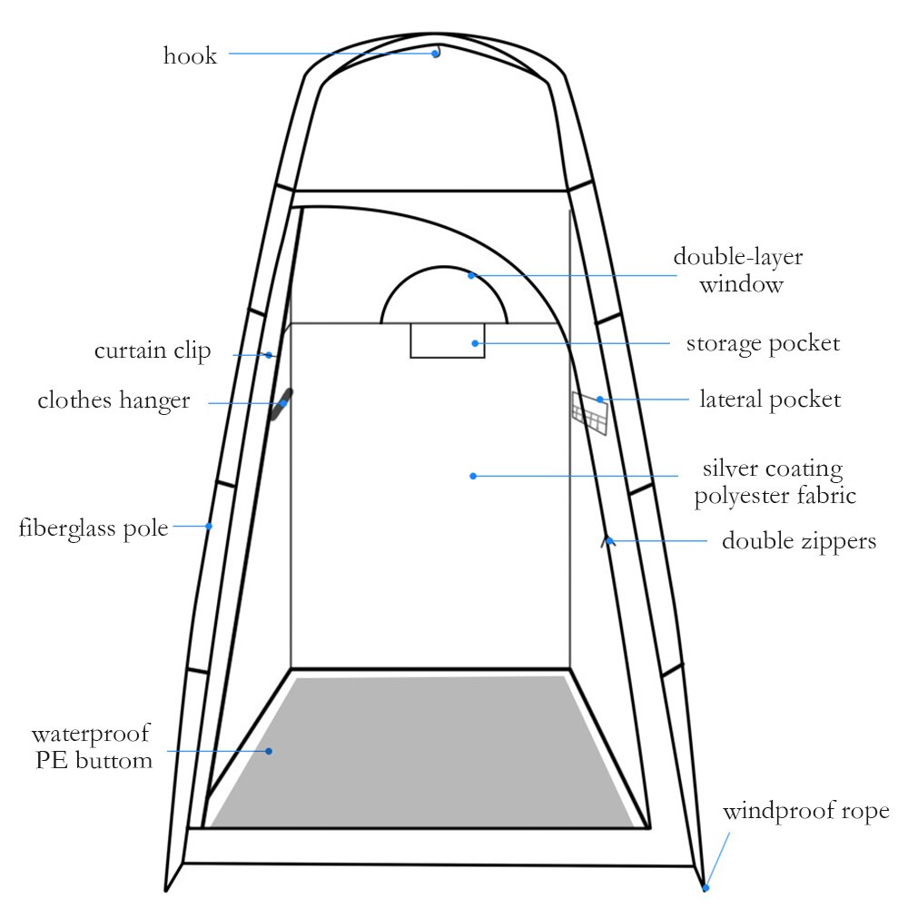 Privacy Shelter Tent Portable Outdoor Shower Toilet Changing Room Tent with Removable Bottom for Camping Beach Photography