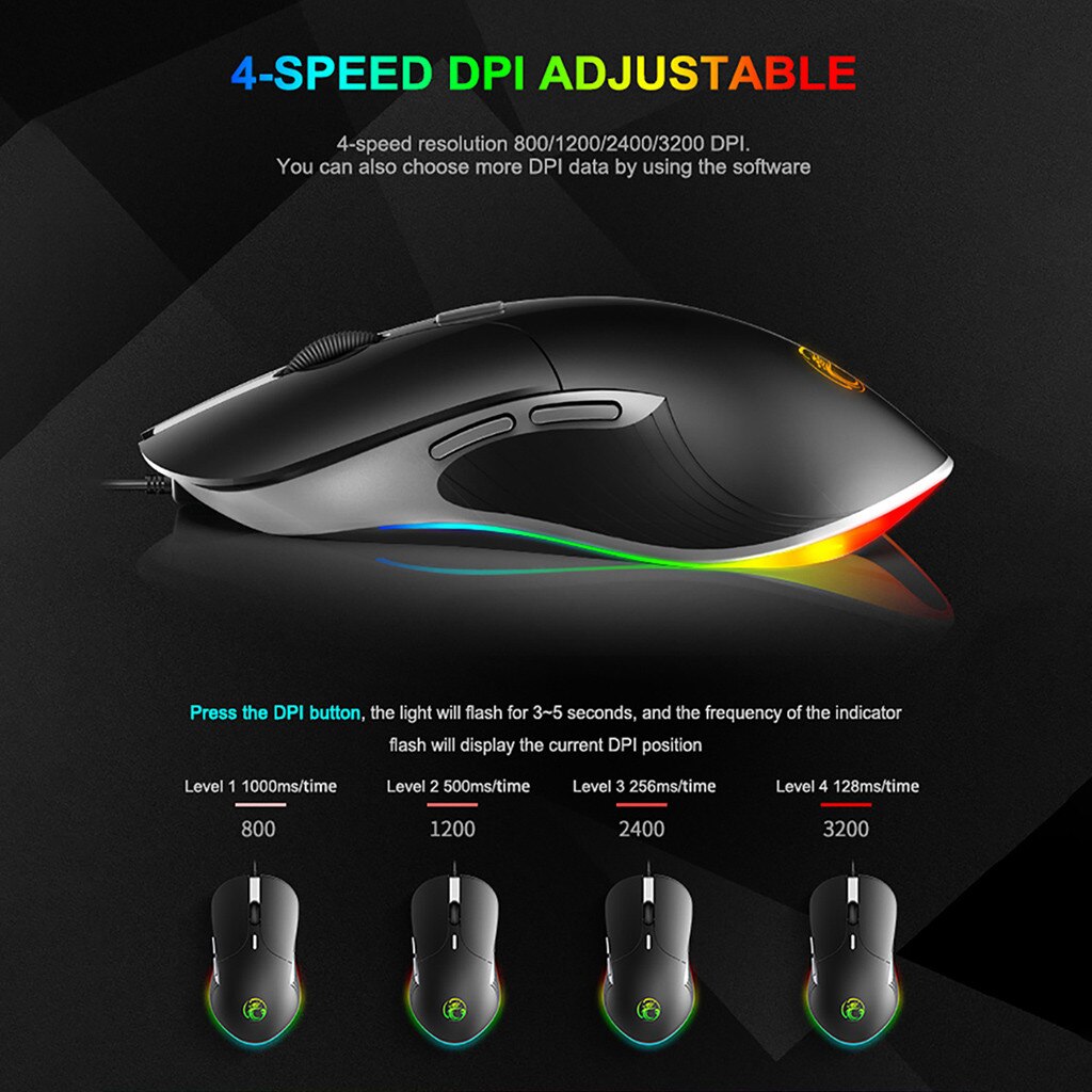 IMICE X6 Hoge configuratie USB Wired Gaming Mouse Computer Gamer 6400 DPI Optische Muizen voor Laptop PC Muis Spel 6 led licht