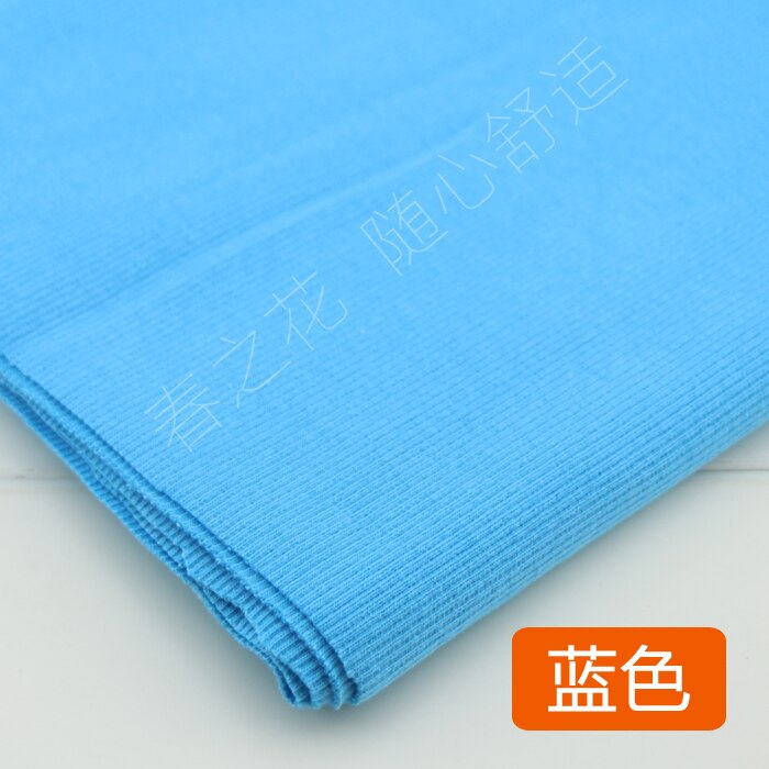 20X 100cm 2x2 Cotton knitted rib cuff fabric stretchy cotton fabric for DIY sewing clothing making accessories fabric: Blue