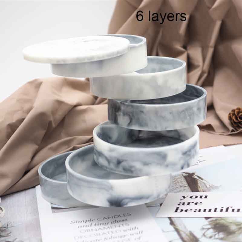 Rotating multi-layer storage box silicone mold DIY Crystal Epoxy Molds Jewelry Container Box Molds