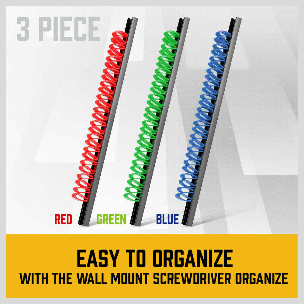 Pilida 4Pcs Wall Mount Tool Organizer Set - Holds Screwdrivers, Wrenches, Pliers & Hammer