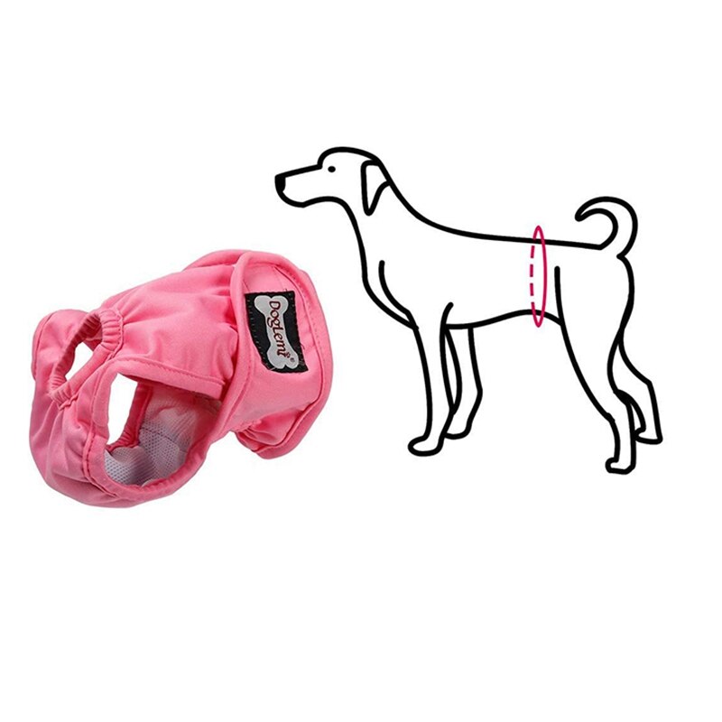 Doglemi lyserød vaskbar hundehundeble genanvendelig hvalp lækagesikker fysiologiske bleer bukser til hundehunde