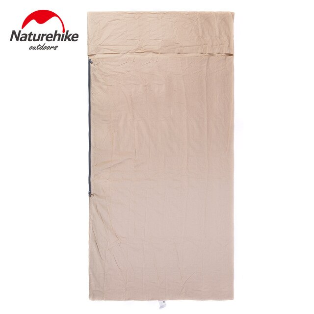 Naturehike ultralet bærbart bomuldsmateriale splejsning konvolut enkelt sovepose liner til forretningsrejser hotel: Hør -l 100 x 210cm