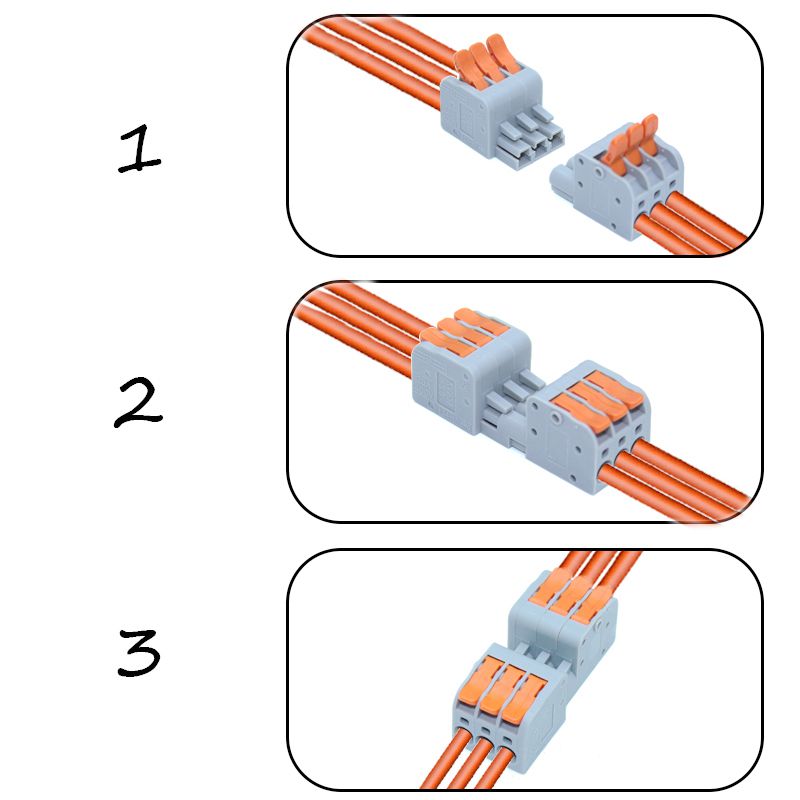 10PCS Wire Connector Universal Compact Splitter Lamp Wiring Cable Connector Docking Plug-in Quick Conductor Terminal Block
