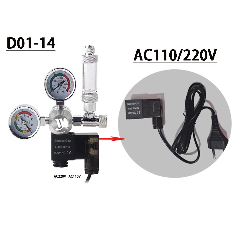 WYIN aquarium CO2 regulator solenoid valve, co2 regulator pressure reducing valve series solenoid valve accessories 110V-220v