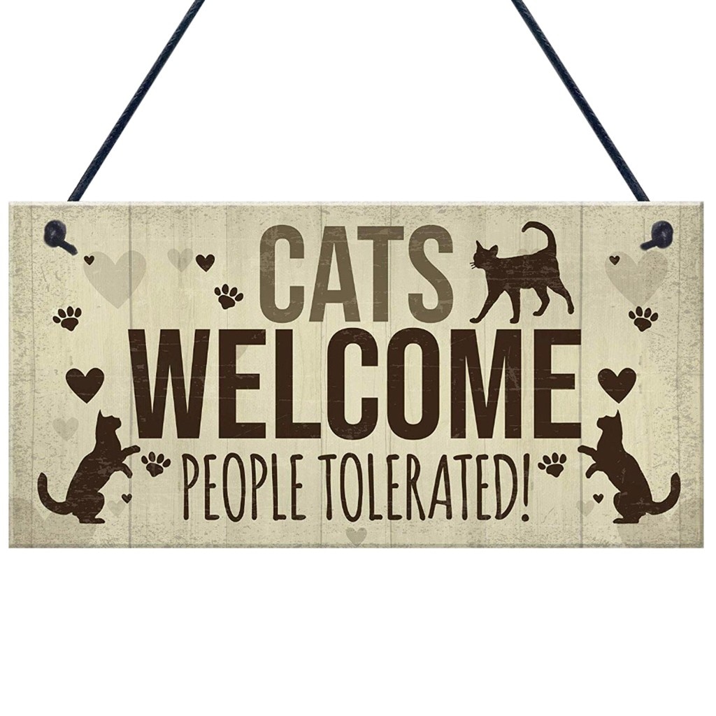 Wodden Hanging Signs Animal Sign Cat House Doorplate Plaques Rustic Wall Decor Home Decoration Door Pendants #5