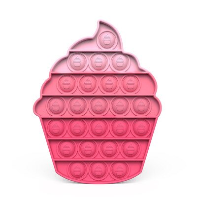 Fragola Push Bubble Fidget giocattoli giocattolo Antistress per adulti PopIt Antistress morbido Squishy regalo Antistress scatola regalo Antistress: rose cake
