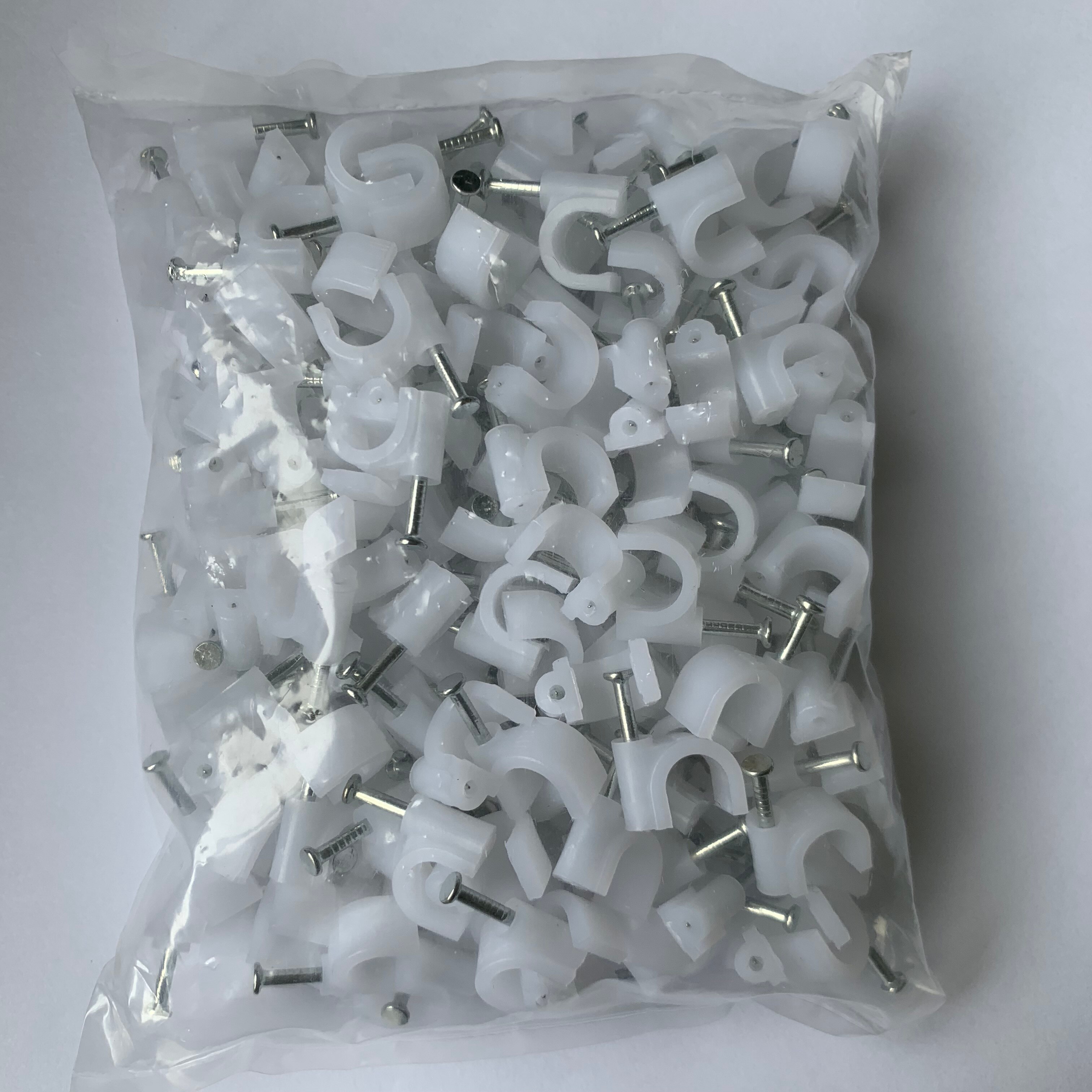 50 stk runde linje kort 16mm fastgørelse søm linje clip plast wire clip strømledning clip