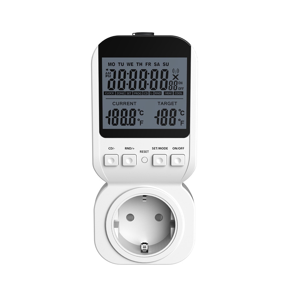 Multi-function Thermostat Timer Switch Socket with Sensor Probe Adjustable Energy-saving Mechanical Timer Socket