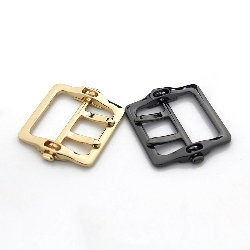 Boucle en métal rectangulaire à Double aiguille pour sac artisanal en cuir, sangle de ceinture, accessoires de bricolage, 1 pièce
