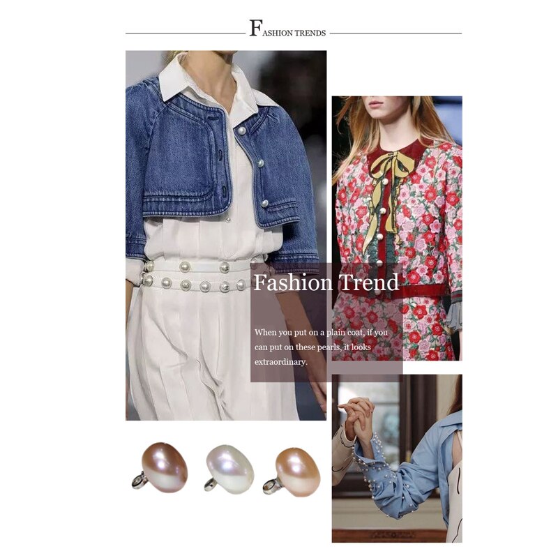 Moda Branco Pérola Natural de água doce multicolor Botão Roupas Botão de Costura Artesanato DIY Decor 7-8mm 9-10mm