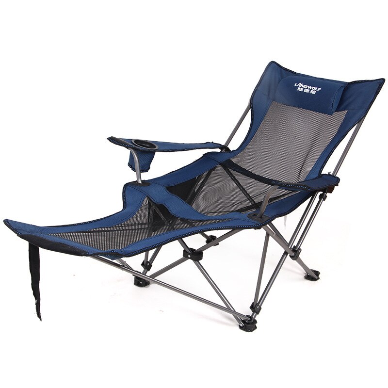 Outdoor Draagbare Vouwen Dek Stoel Vissen Tool Stoel Camping Vrijetijdsbesteding Stoel Draagbare Wandelen Stoel Picknick Stoelen Strand Dutje Stoel: Blue No. 1