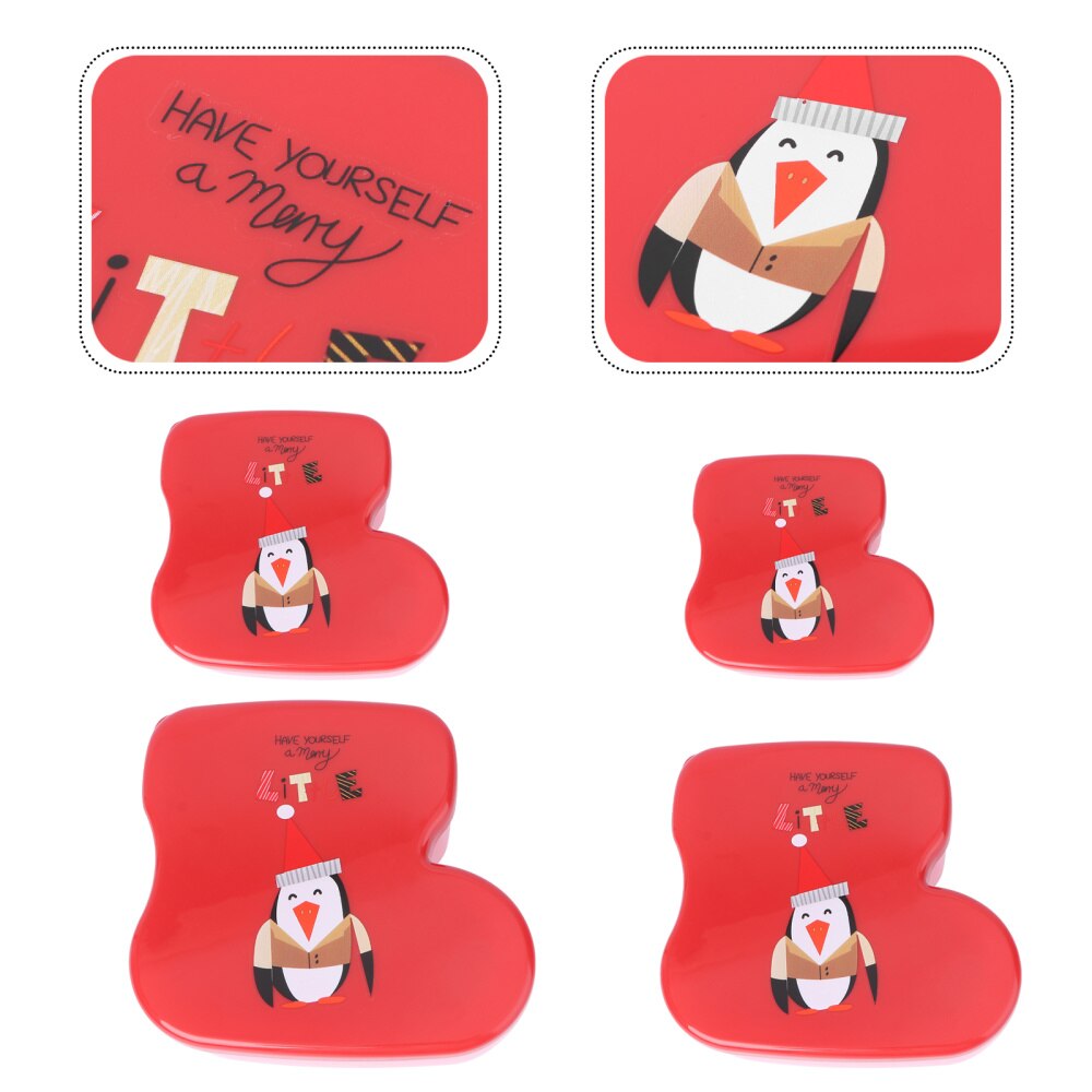 4Pcs Christmas Cartoon Reusable Storage Box Candy Box Candy Case Box Decor for Hotel Bar Party Home