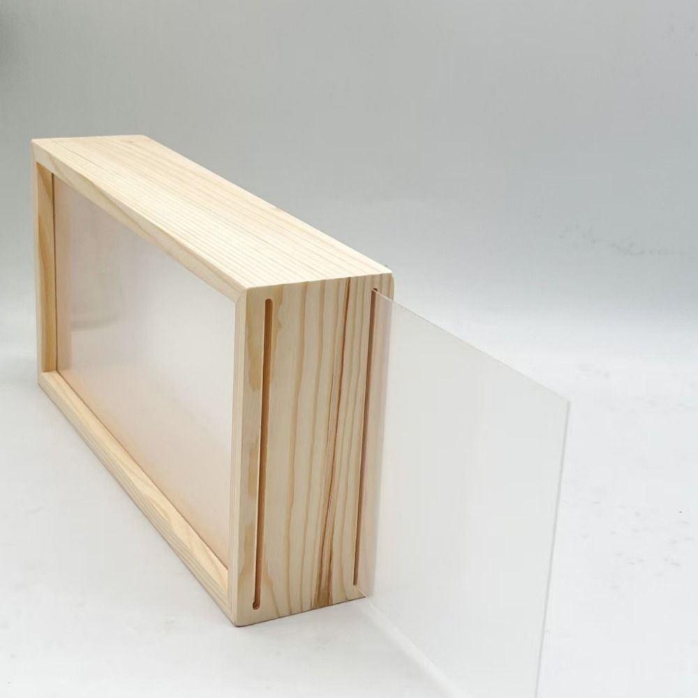 Creatieve Shadow Box Frame DIY Rechthoek 3D Fotolijst Transparant Acryl Panelen Houten Nachtlampje Show Case Kantoordecoratie