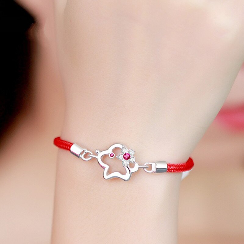 Pulsera de estilo Simple de línea retorcida de Jade hueco de Pin de Plata de Ley 925: Hollow out