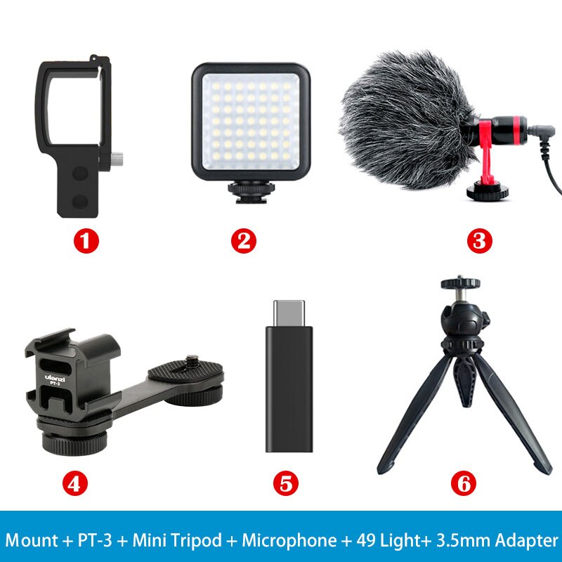5 Options Kits Extension Mount Microphone 3.5mm Mic Adapter Mini Desk Tripod Pt-3 Gimbal Mount For DJI OSMO Pocket Accessories