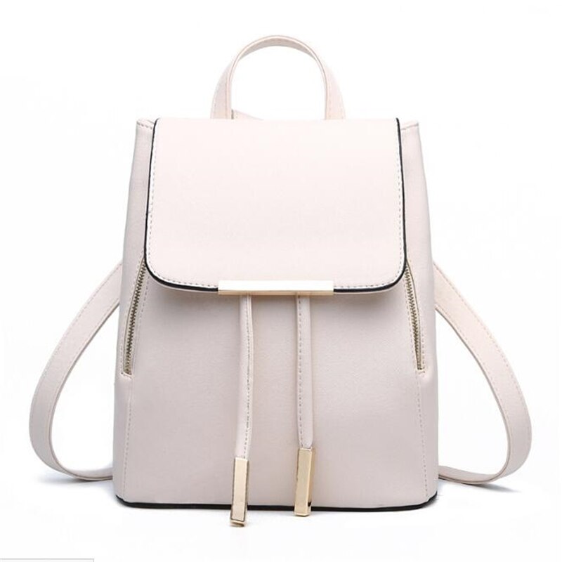 Dida bear kvinder pu læder rygsække rygsæk skoletasker til piger teenagere taske taske blomster fjer mochila feminina sac a dos: Beige