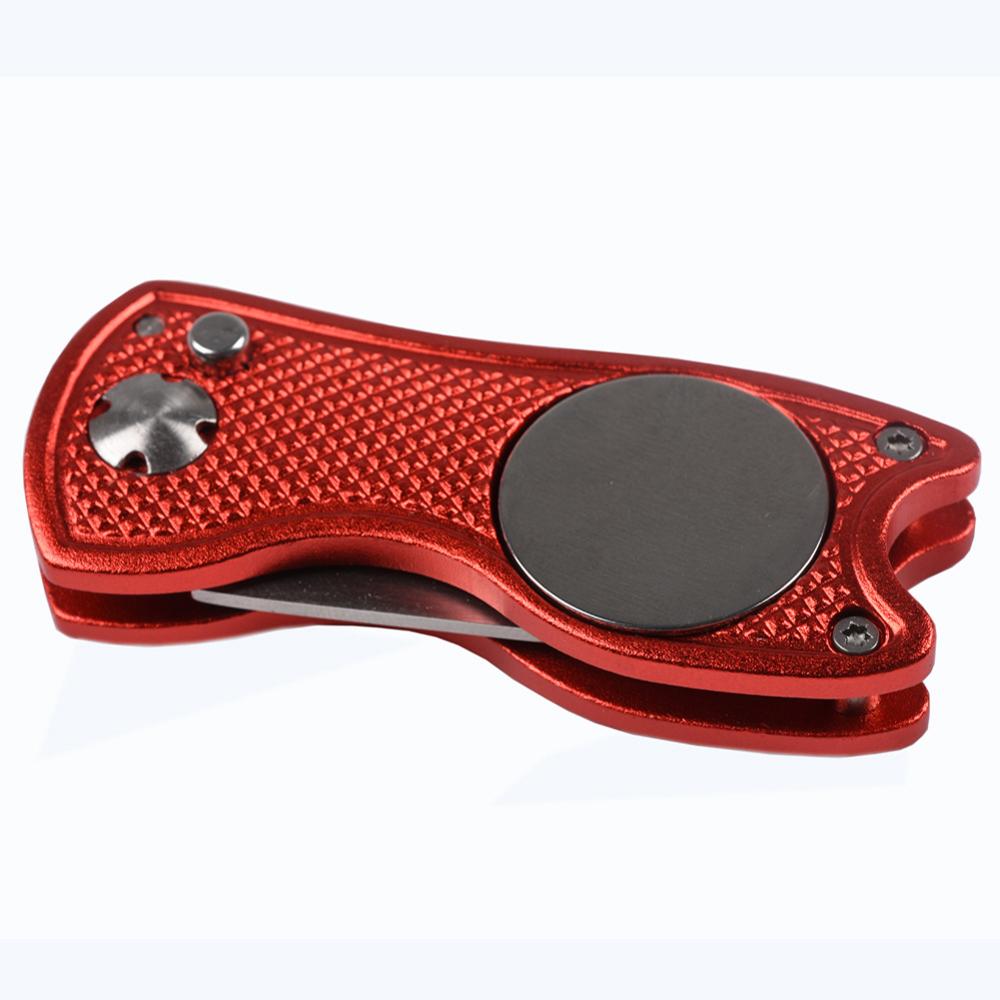 1Pc Mini Foldable Golf Divot Tool with Golf Ball Tool Marker Pitch Cleaner Golf Pitchfork Golf Accessories Putting Green Fork