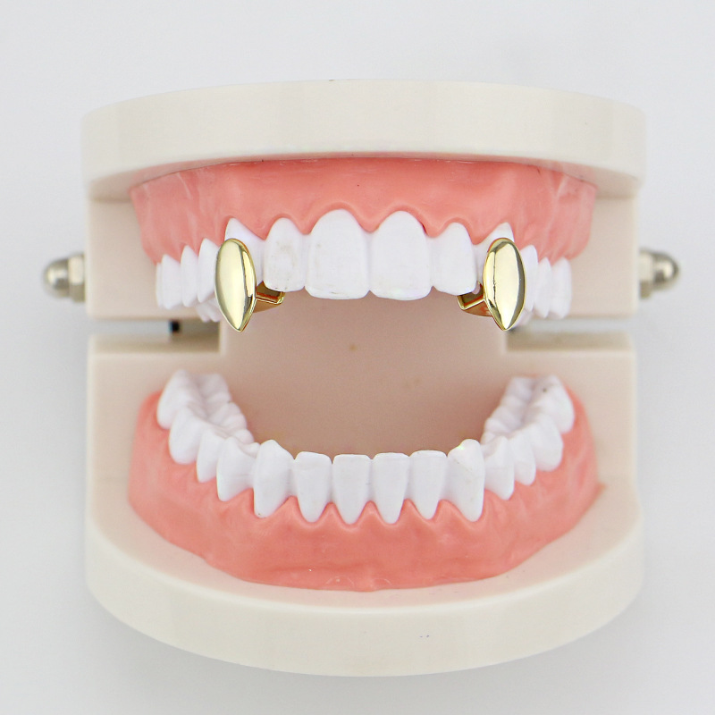 nuovo anca salto denti d&#39;oro Grillz superiore griglie di cristallo bocca dentale punk denti tappi Cosplay partito dente Rapper regalo divertente gioielli